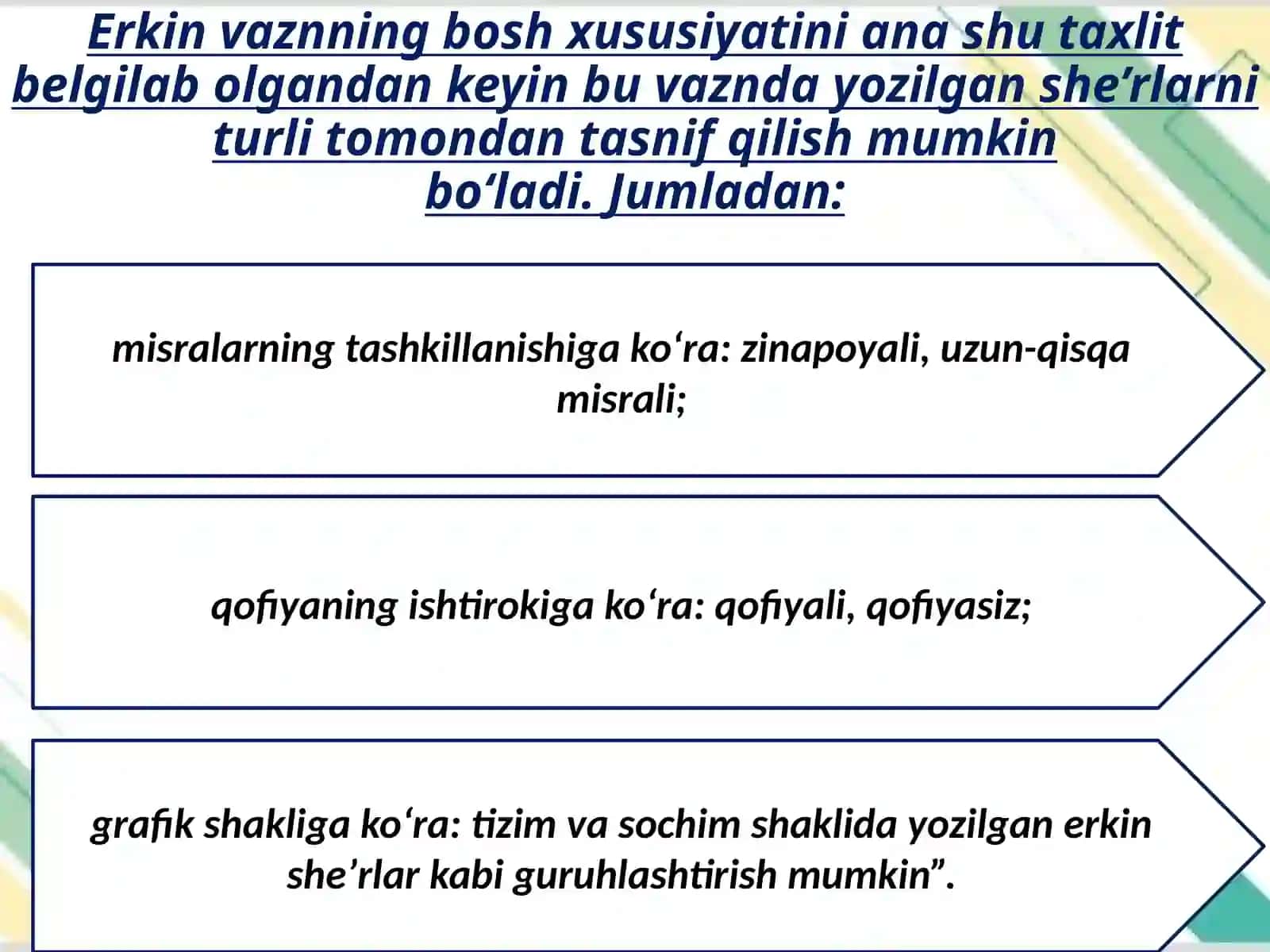 Erkin vazn va unga xos xususiyatlar 4