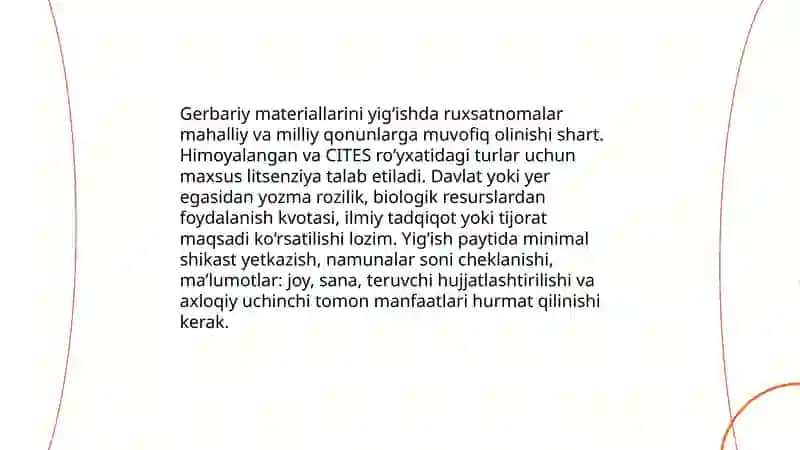 Gerbariy tayyorlash va tayyorlash usullari haqida maʼlumot berish 4