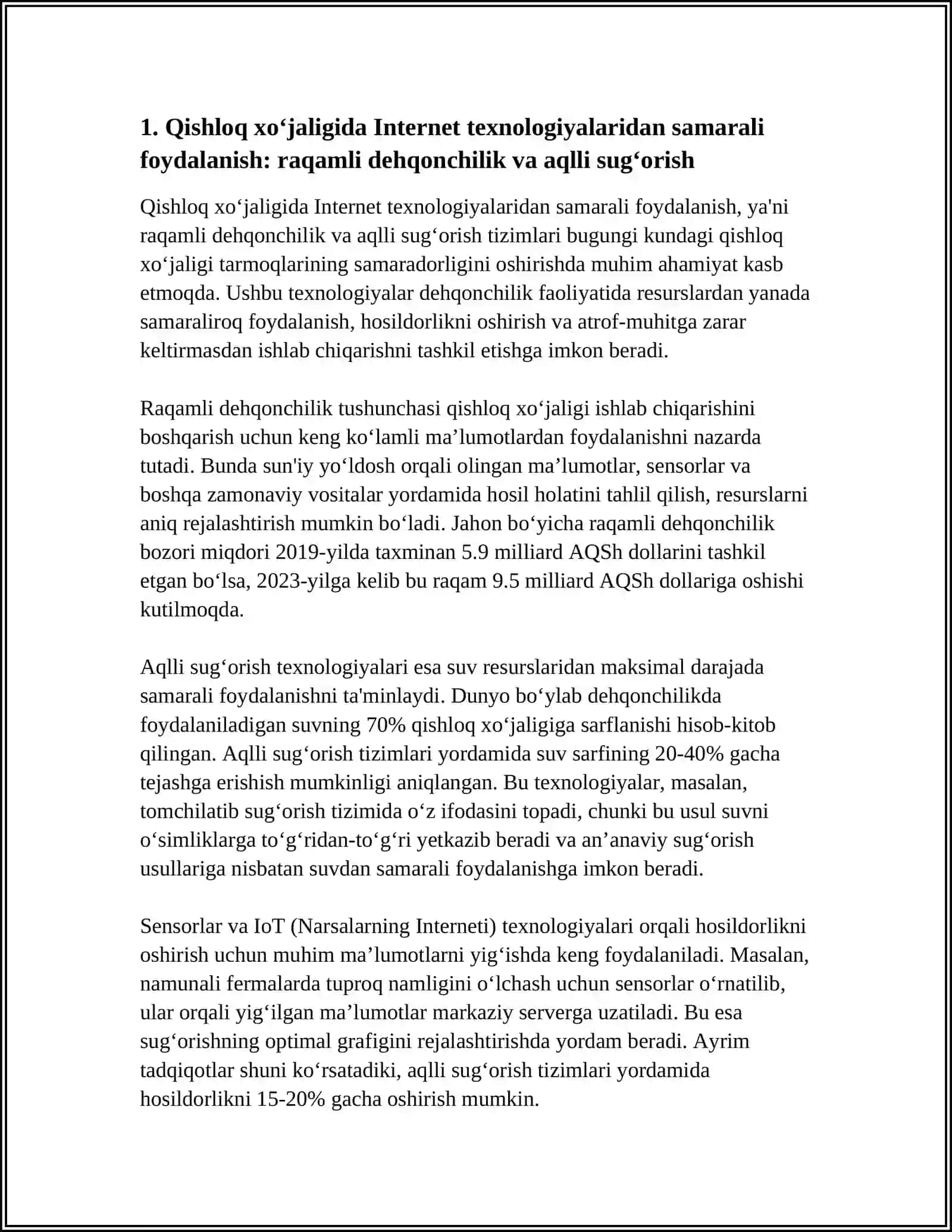 MILLIY IQTISODIYOTNI TURLI SOHALARIDA INTERNET TEXNALOGIYASIDAN SAMARALI FOYDALANISH YULLARI 4
