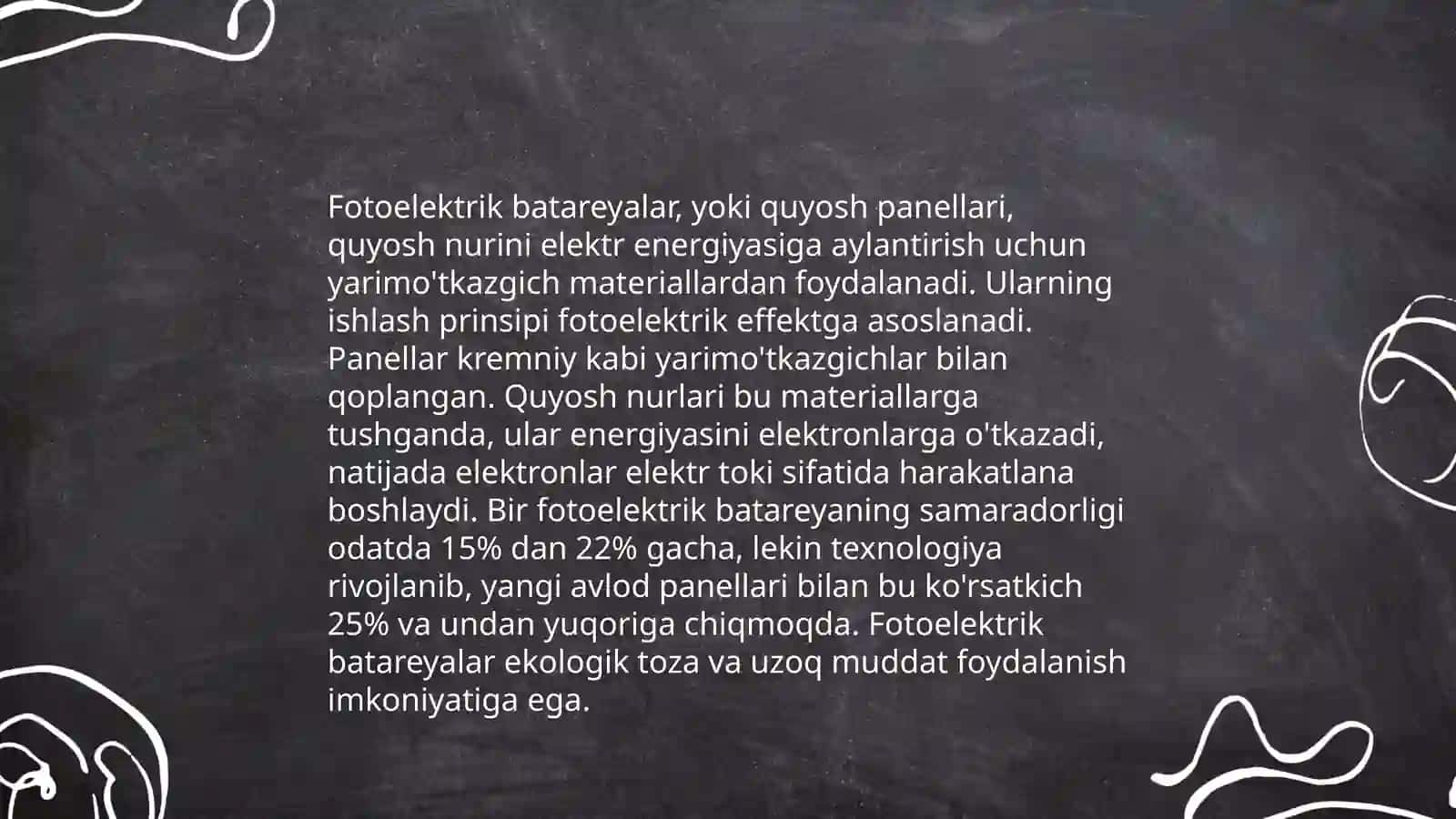 Fotoelektrik batareyalarni ketma-ket va parallel ulashga doir taqdimot tayyorlash 4