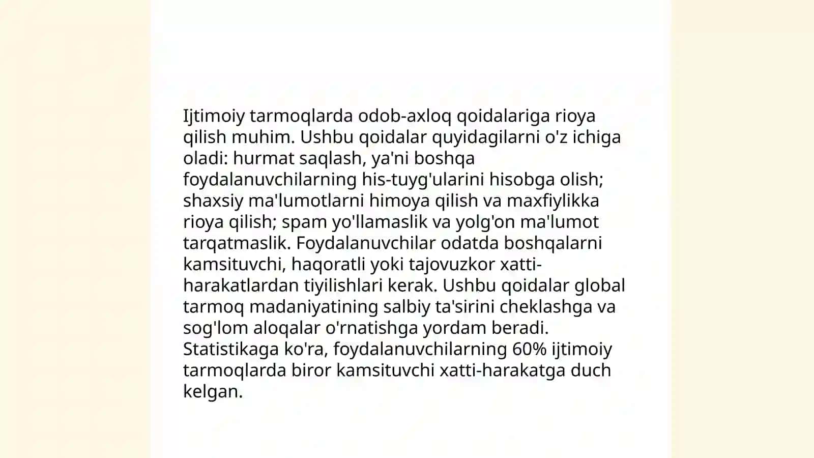 Tarmoq odob -axloq 4