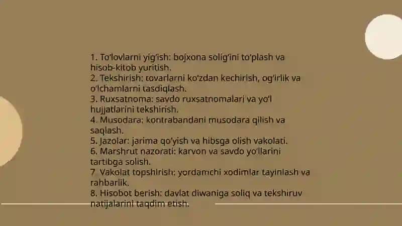 Amir Temur davrida bojxona ishi 4