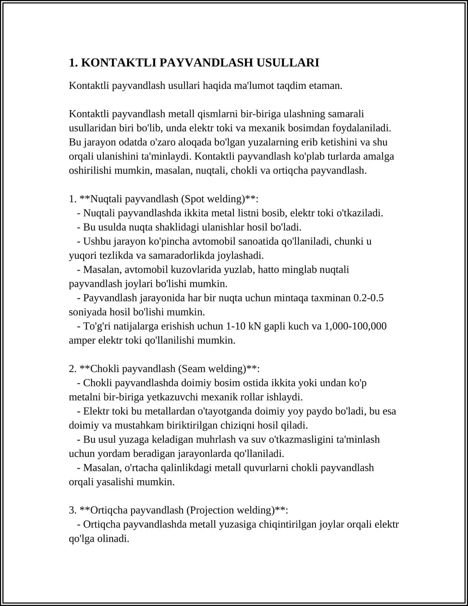 KONTAKTLI PAYVANDLASH UCHUN ROBOTLARNING TEXNOLOGIK TA'MINLANISHI RASMLARI BILAN 4