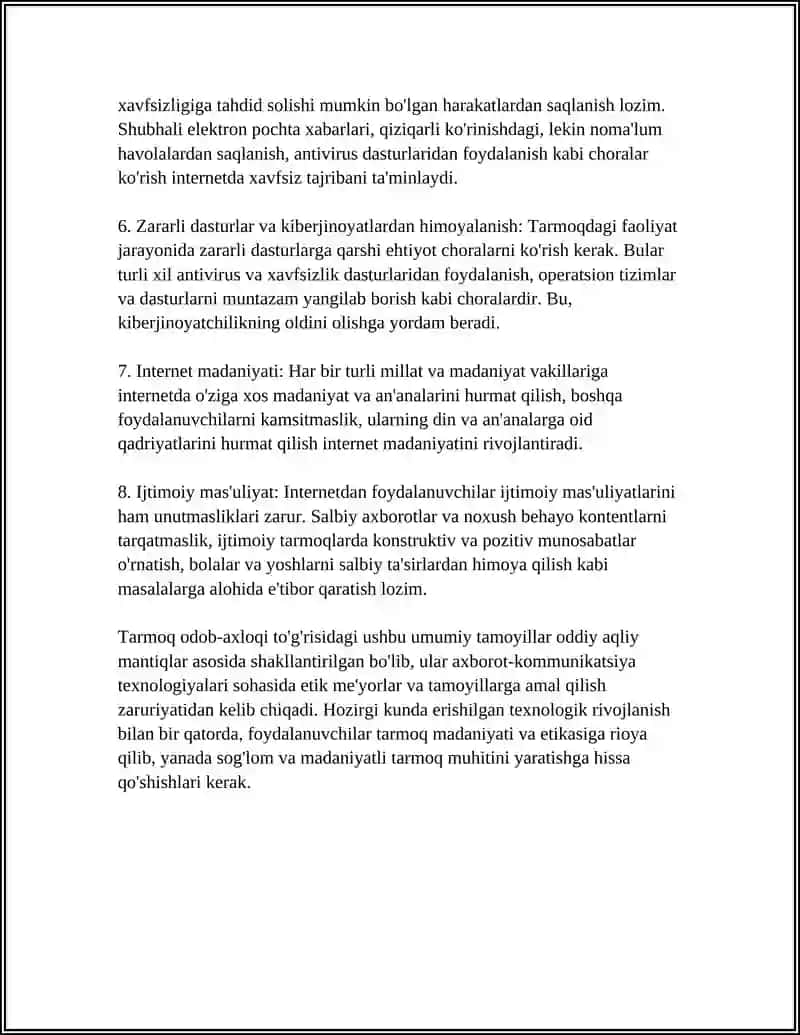 Tarmoq Odob-Axloqi.Infoetika 4
