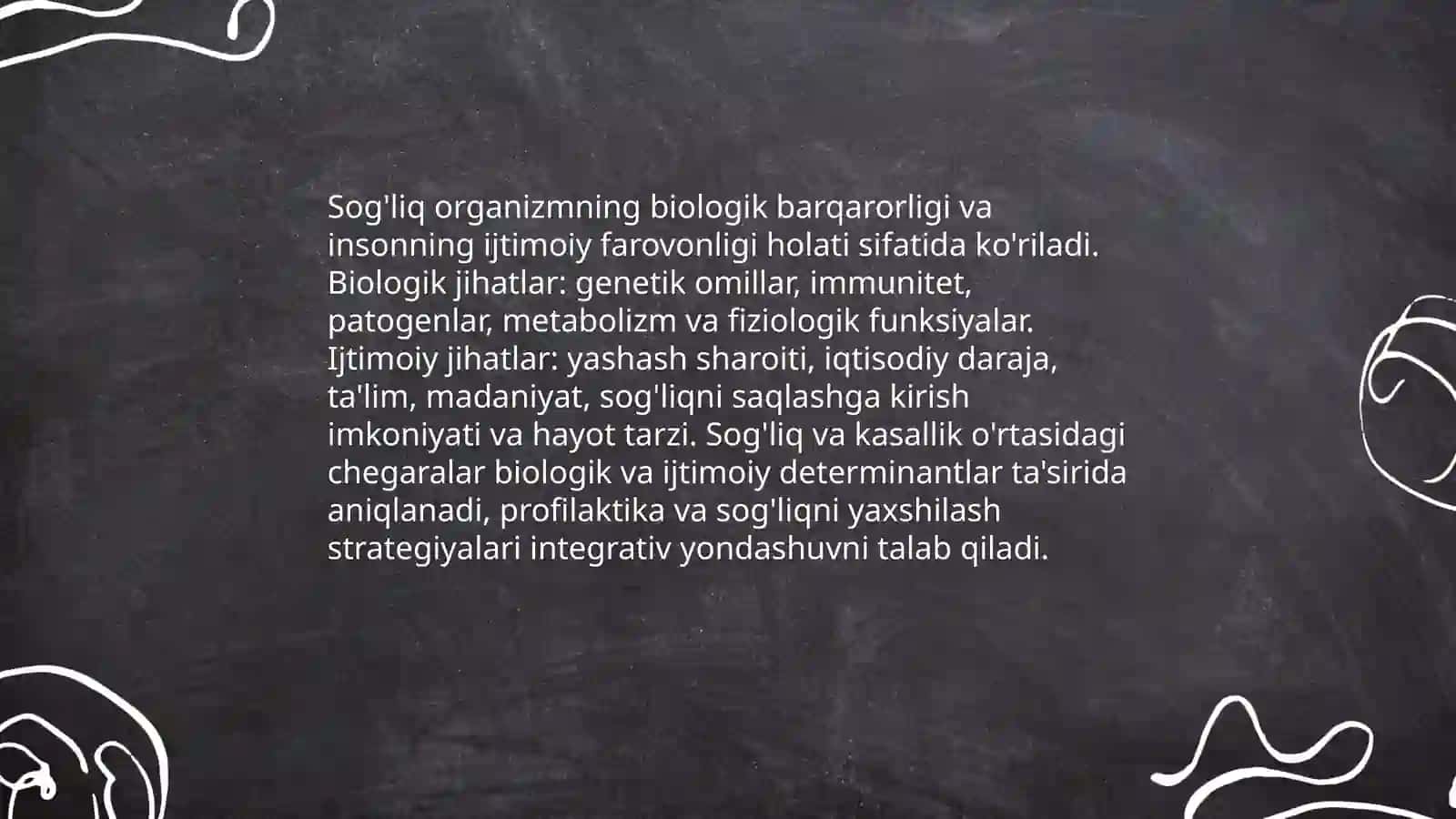 Sog'lom turmush tarzi va uning salomatlikni shakllantirishdagi ahamiyati, omillari va kategoriyalari 4