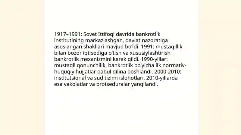 Bankrotlik instituti va uning rivojlanish istiqbollari 4