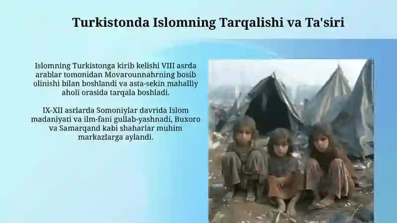 Turkistonda 8-13- asrlarda ijtimoiy hayot maorif tizimi va musulmon maktablarida taʼlim 4
