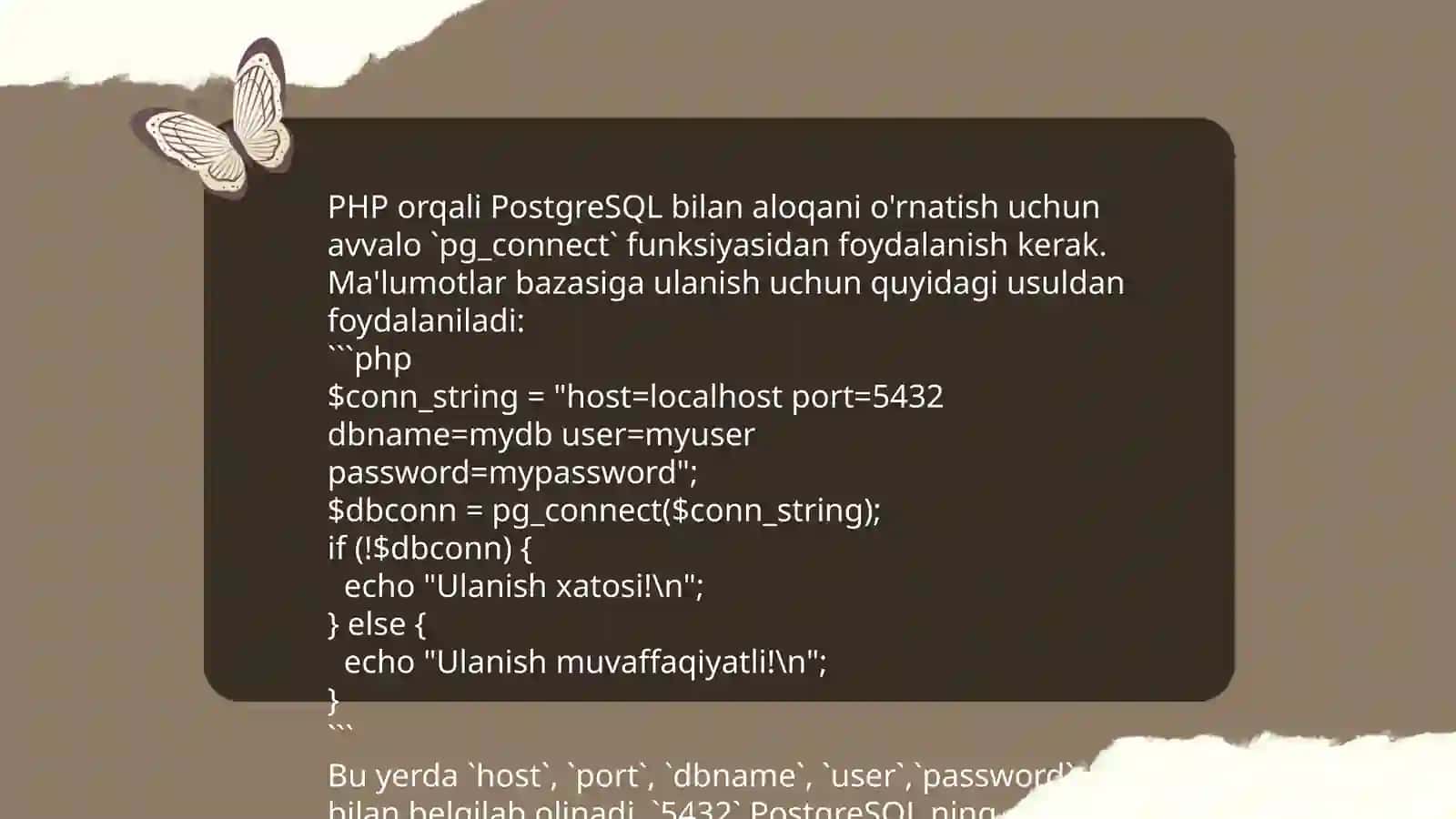 PHP da turli berilganlar bazasini boshqarish tizimlari bilan ishlash 4