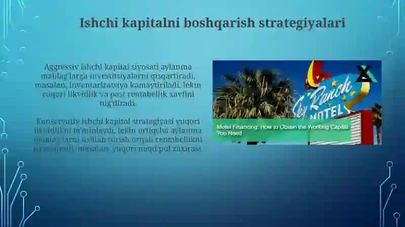 Korxona aylanma mablagʻlardan samarali foydalanish yoʻllari 4