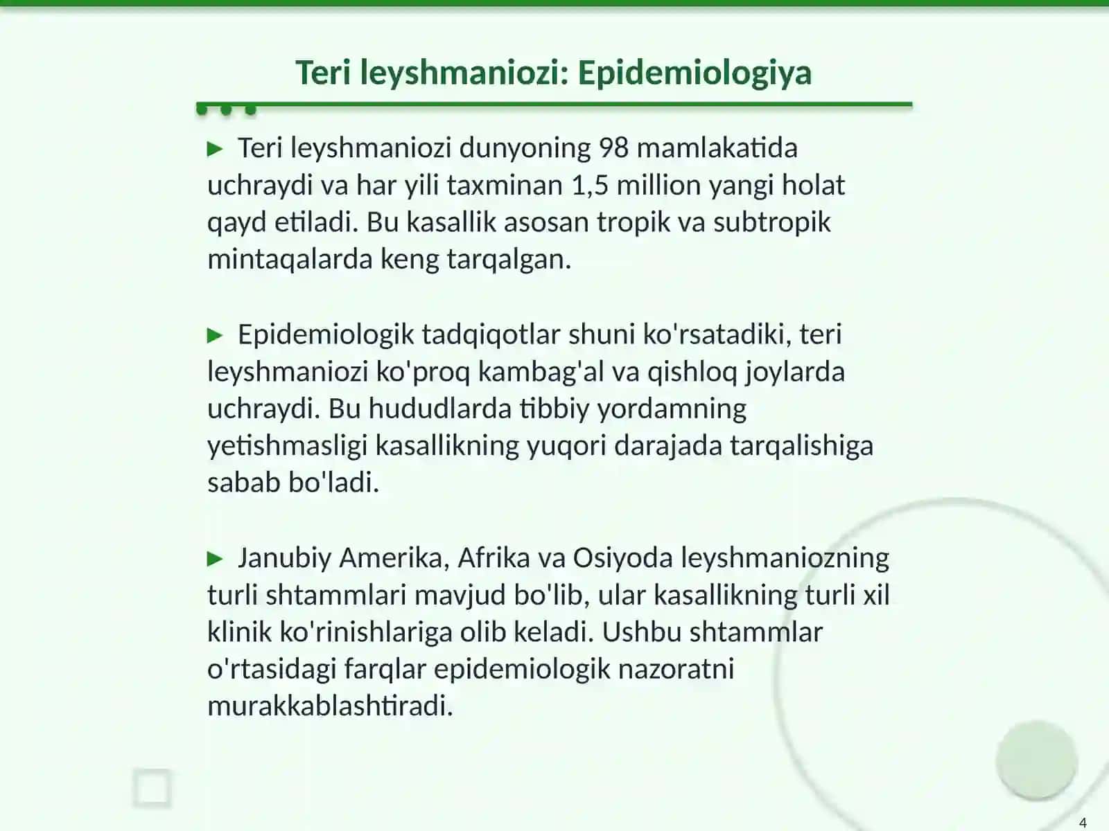 Leyshmaniyalar avlodi Teri visseral leyshmaniozining qózğatuvchilari 4