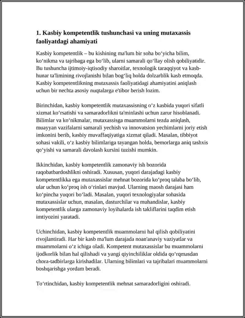 KASBIY KOMPETENTLIKNING MUTAXASSIS FAOLIYATDAGI AHAMIYATI 4