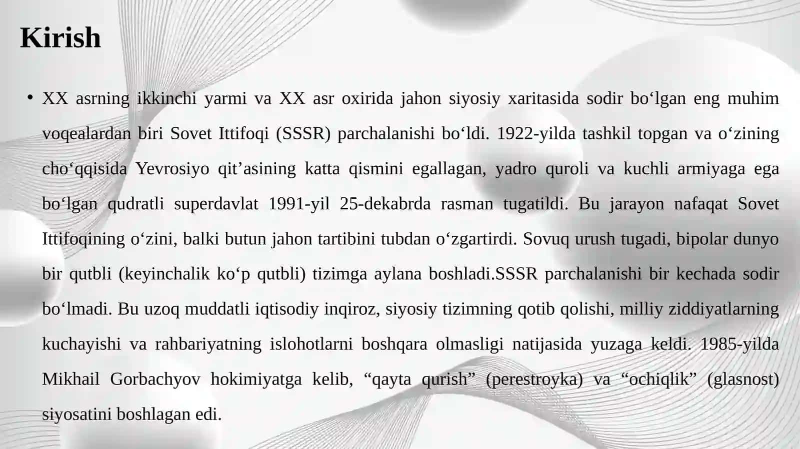 SSSR parchalanishi va Rossiya Federatsiyasining shakllanishi 4