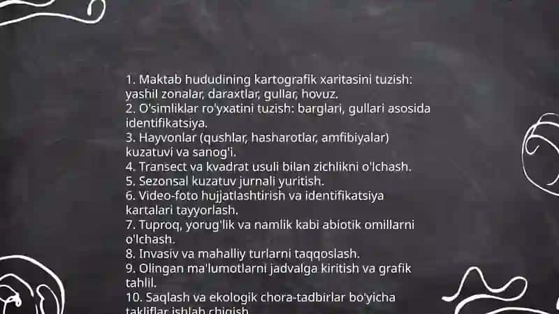 Ekologik madaniyatini shakllantirishda o‘qituvchining kuzatishga yo‘naltirilgan topshiriqlar 4