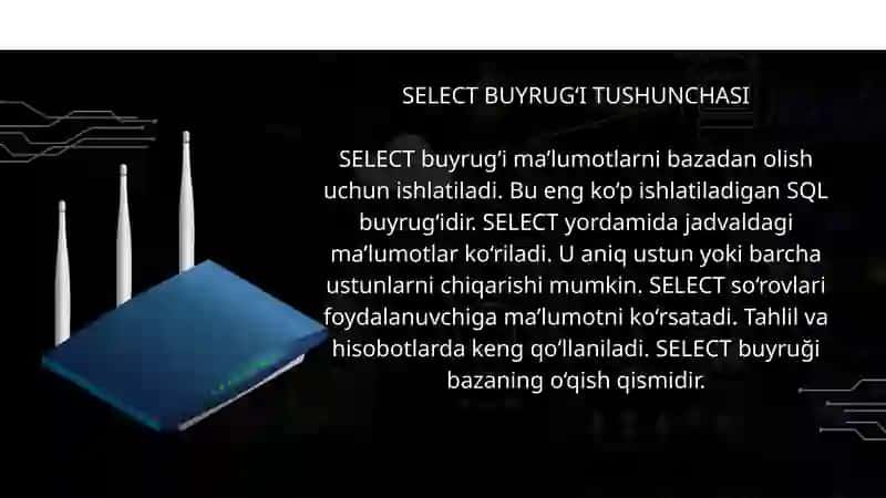 SELECT, INSERT, UPDATE, DELETE ISHLATILISHI 4