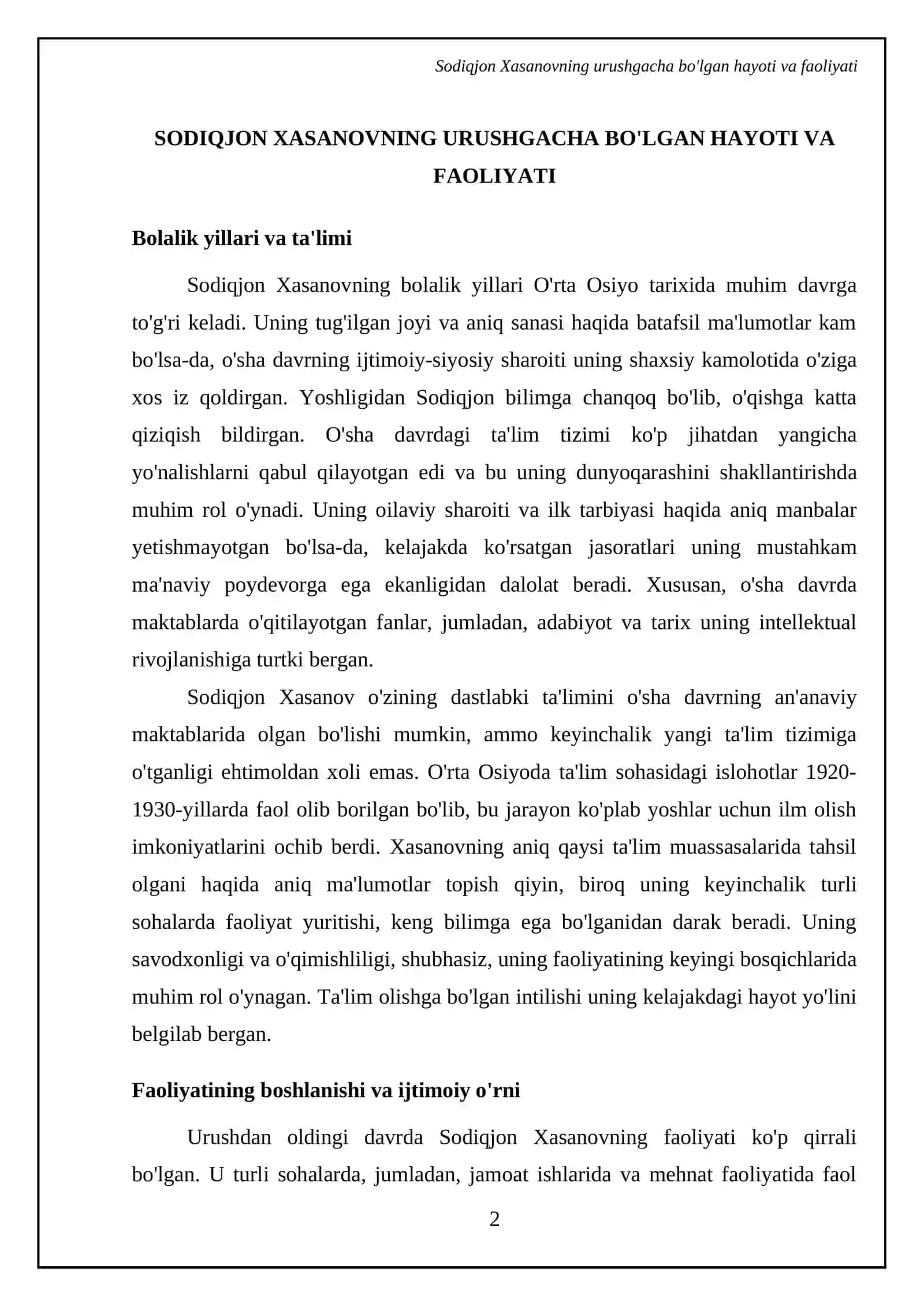 Ikkinchi jahon urushida qatnashgan Sodiqjon Xasanov xaqida malumot 4