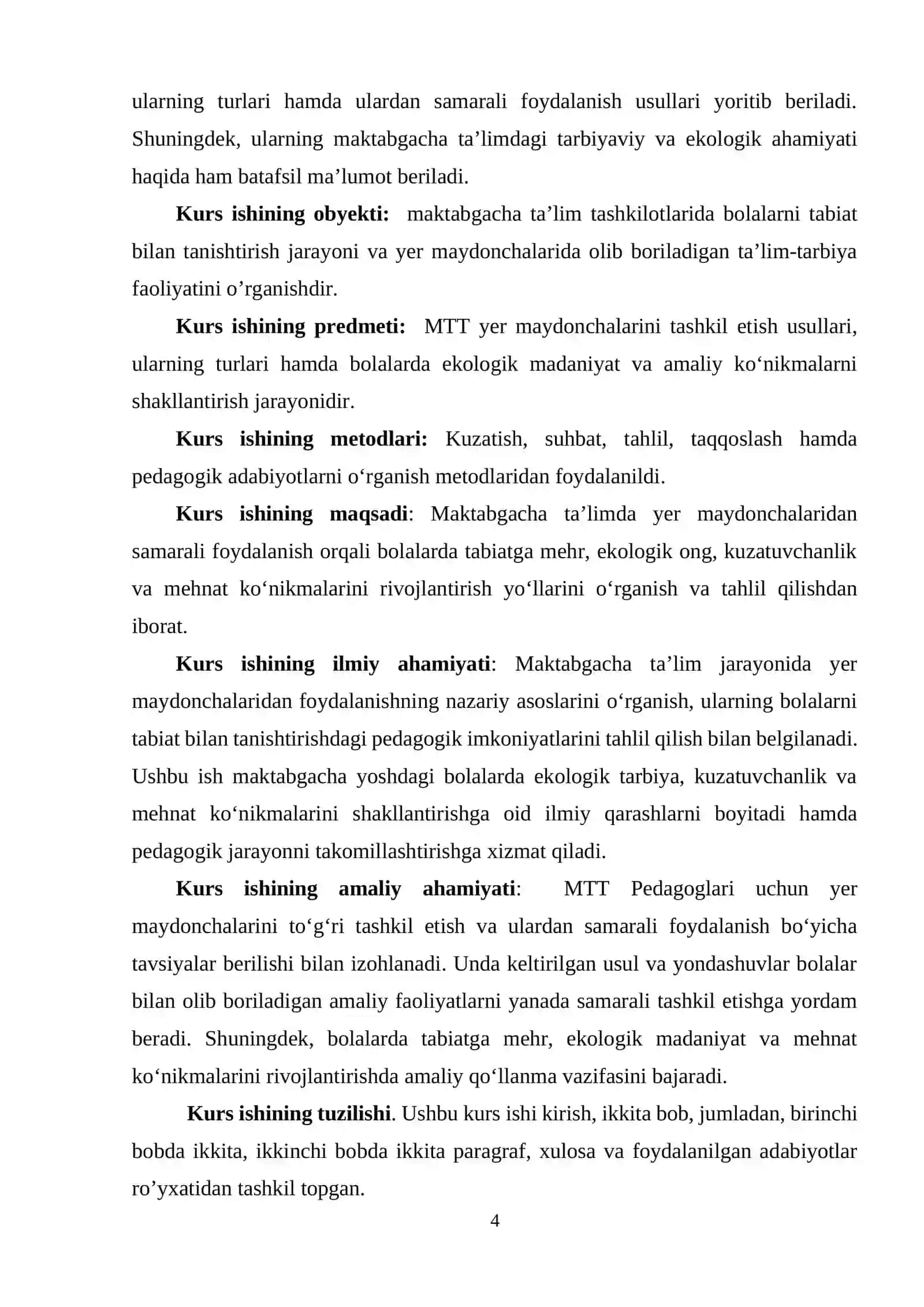Yer maydonchasini tashkil etish va rejalashtirish metodikasi 4