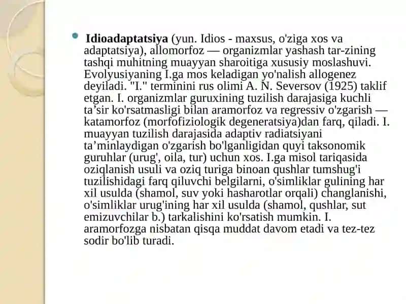 5-laboratoriyamashg‘uloti 11-sinf Umurtqali hayvonlar misolida aromorfoz, idioadaptatsiyalarni o‘rganish. 4