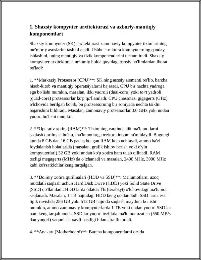 Shaxsiy kompyuterning axboriy-mantiqiy asoslari 4