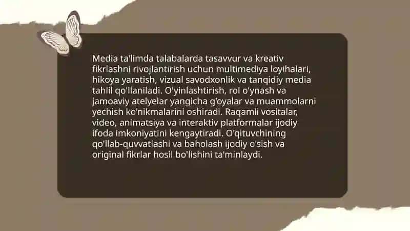 MEDIA TA'LIM TIZIMIDA BADIIY ONG, TASAVVUR VA TAFAKKUR 4