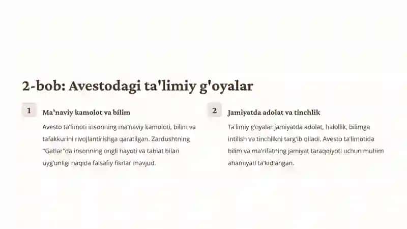 Avestodagi ta'limiy-axloqiy g'oyalar 4