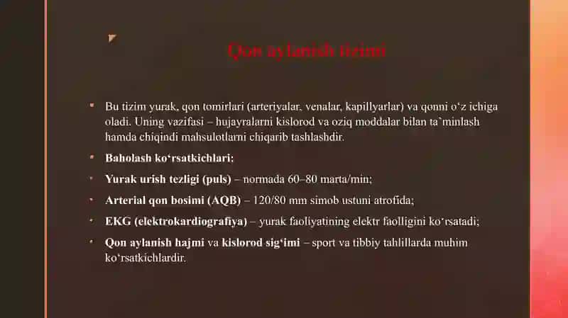 NAFAS OLISH VA QON AYLANISH A'ZOLARI TIZIMINI BAHOLASH 4