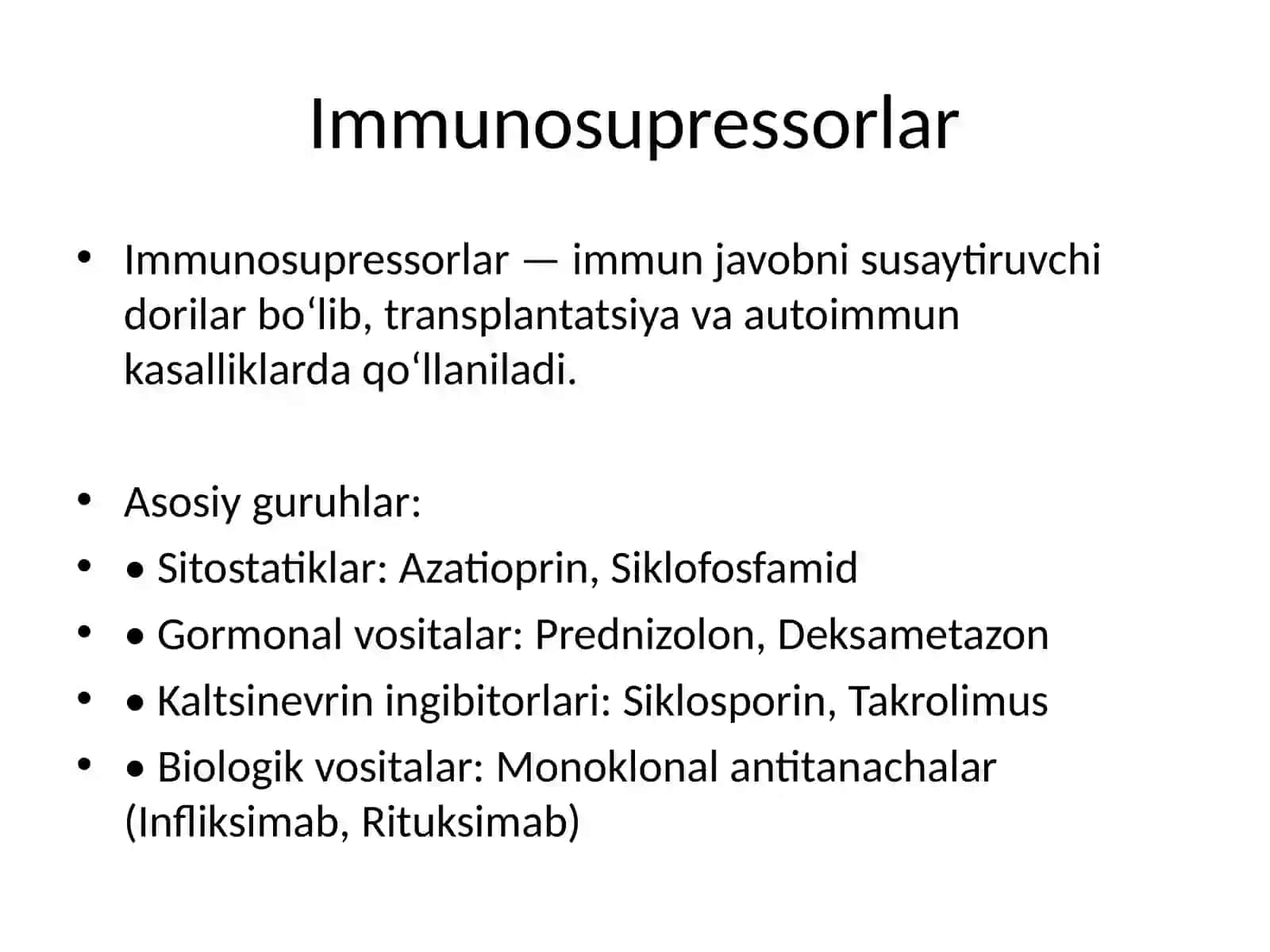 Immunitetga ta’sir etuvchi vositalar 4
