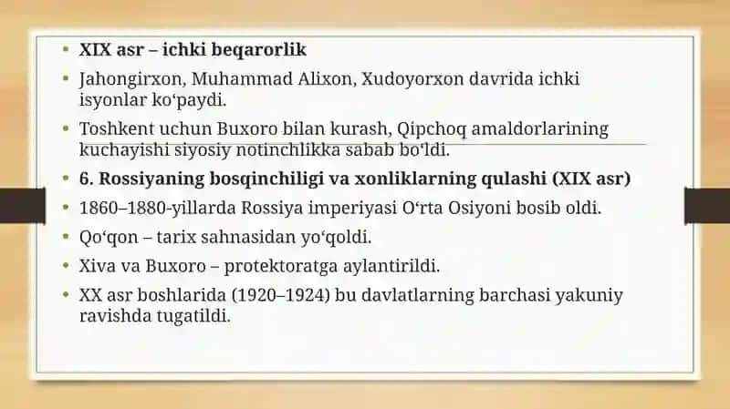 O‘rta Osiyo xonliklarining siyosiy tarixiga umumiy tavsif 4