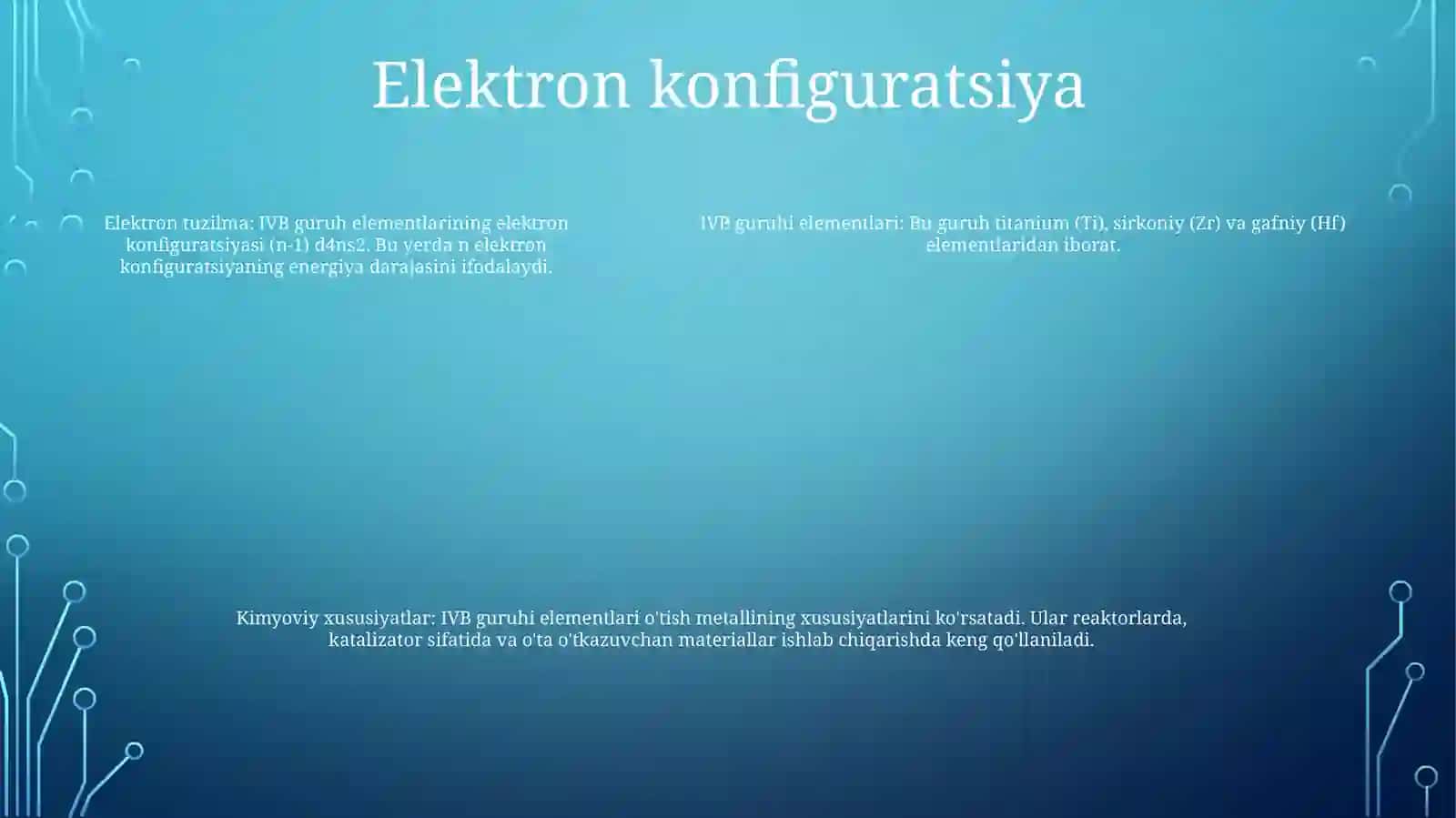 IV B Guruh Elementlari 4