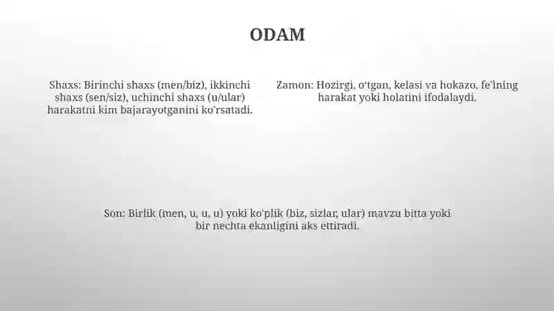 Fe'lning grammatik kategoriyalari 4