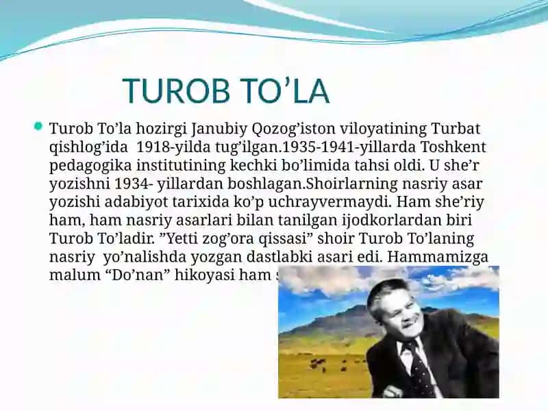 Turob To’laning “Do’nan” hikoyasi 4
