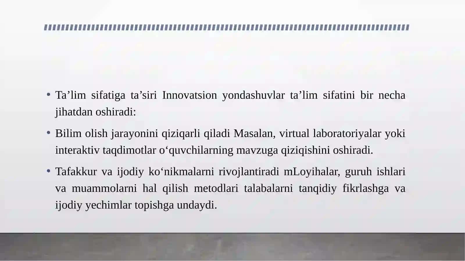 Ta’lim sifatini oshirishda innovatsion yondashuvlarning ahamiyati 4