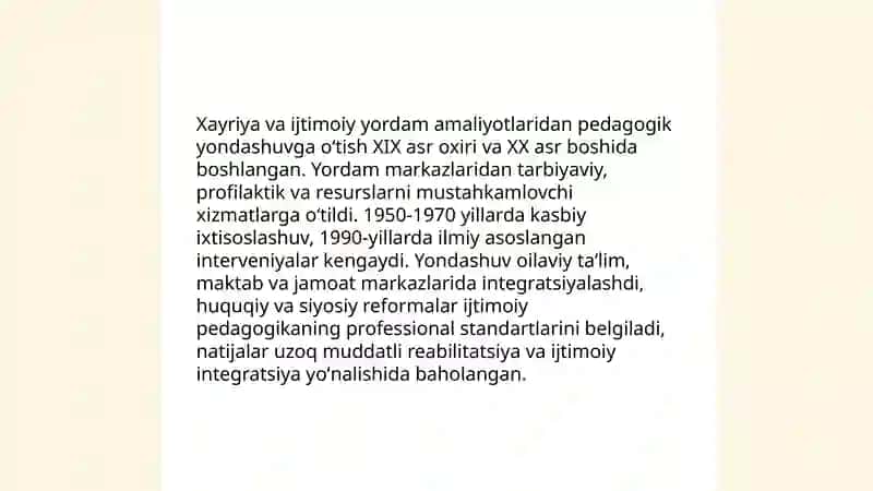 Xorijda ijtimoiy pedagogika taraqqiyotining asosiy bosqichlari 4