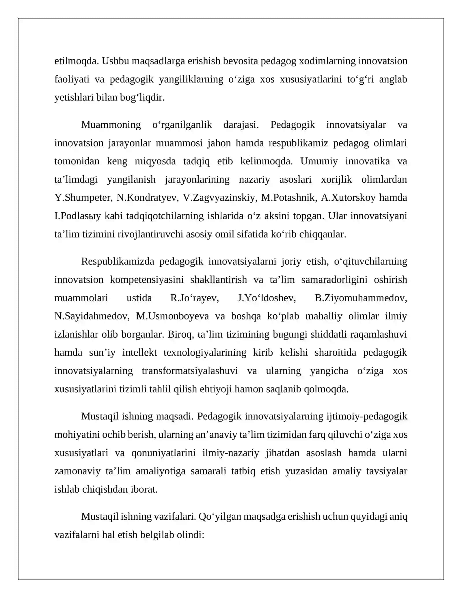 Pedagogik innovatsiyaning o‘ziga xos xususiyatlari 4
