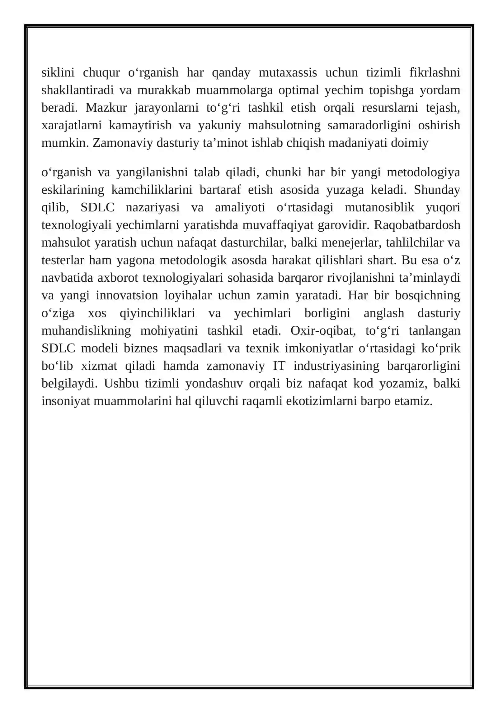 Dasturiy mahsulot hayotiy sikli (SDLC) va zamonaviy dasturiy ta’minot ishlab chiqish 4