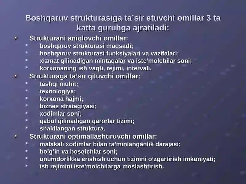 Boshqaruvning tashkiliy strukturasi va boshqaruv usullari 4