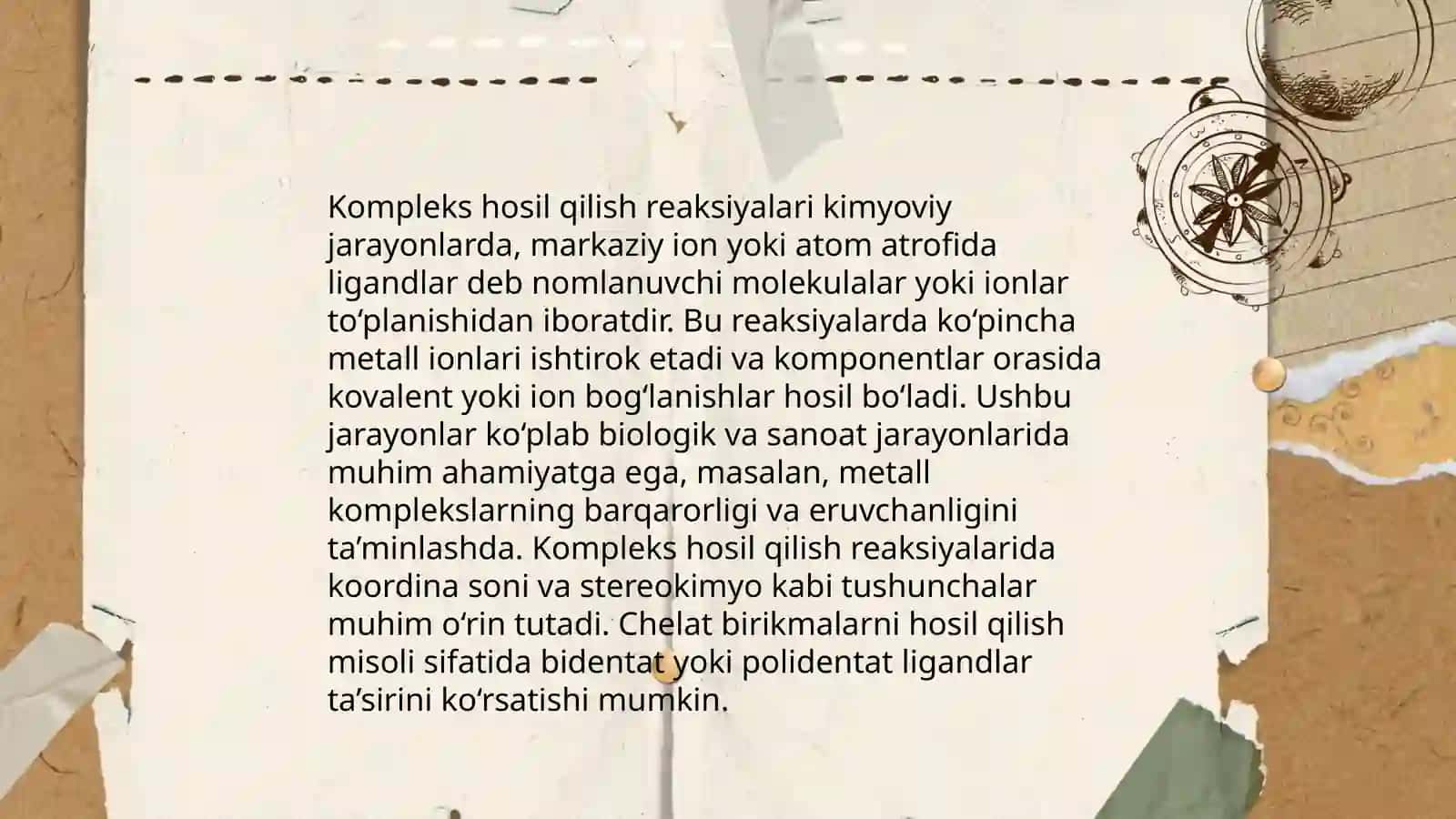 Cho'ktirish va kompleks hosil qilish usullari 4