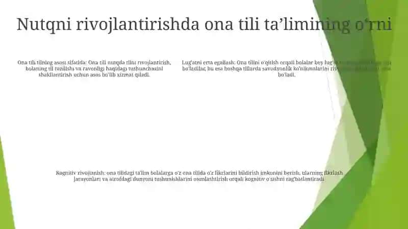 Ona Tili TaʼLimida OʻQuvchilarning Nutqiy Kompetensiyalarini Shakllantirish Metodikasi 4