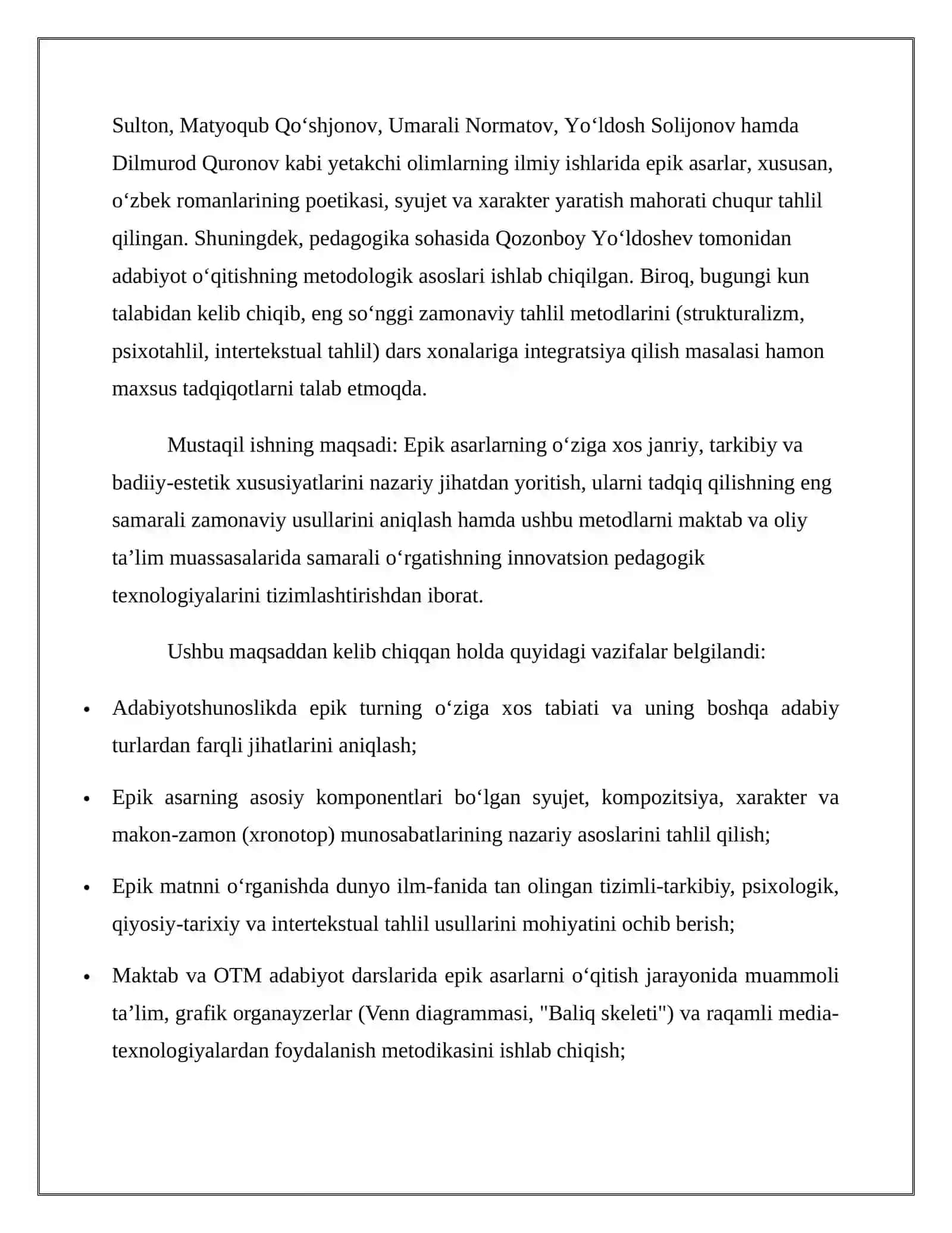 Epik asarlarni tahlil qilish usullari 4