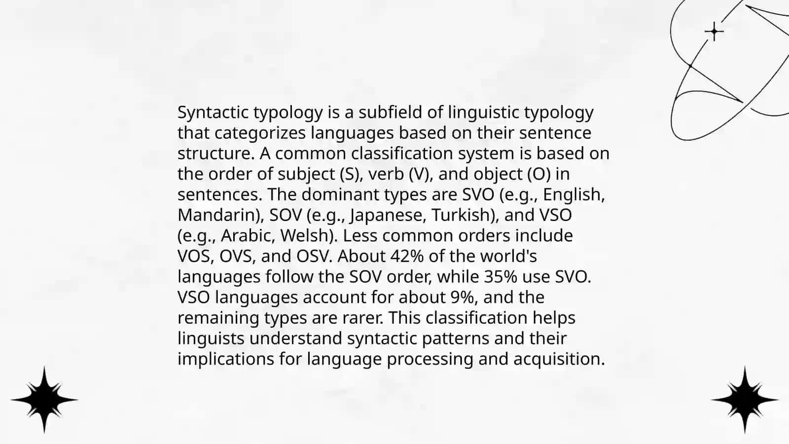 Typology of grammatical system 4