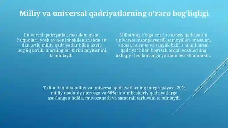 Yosh Avlod Tarbiyasida Milliy va Umuminsoniy Qadriyatlar 4