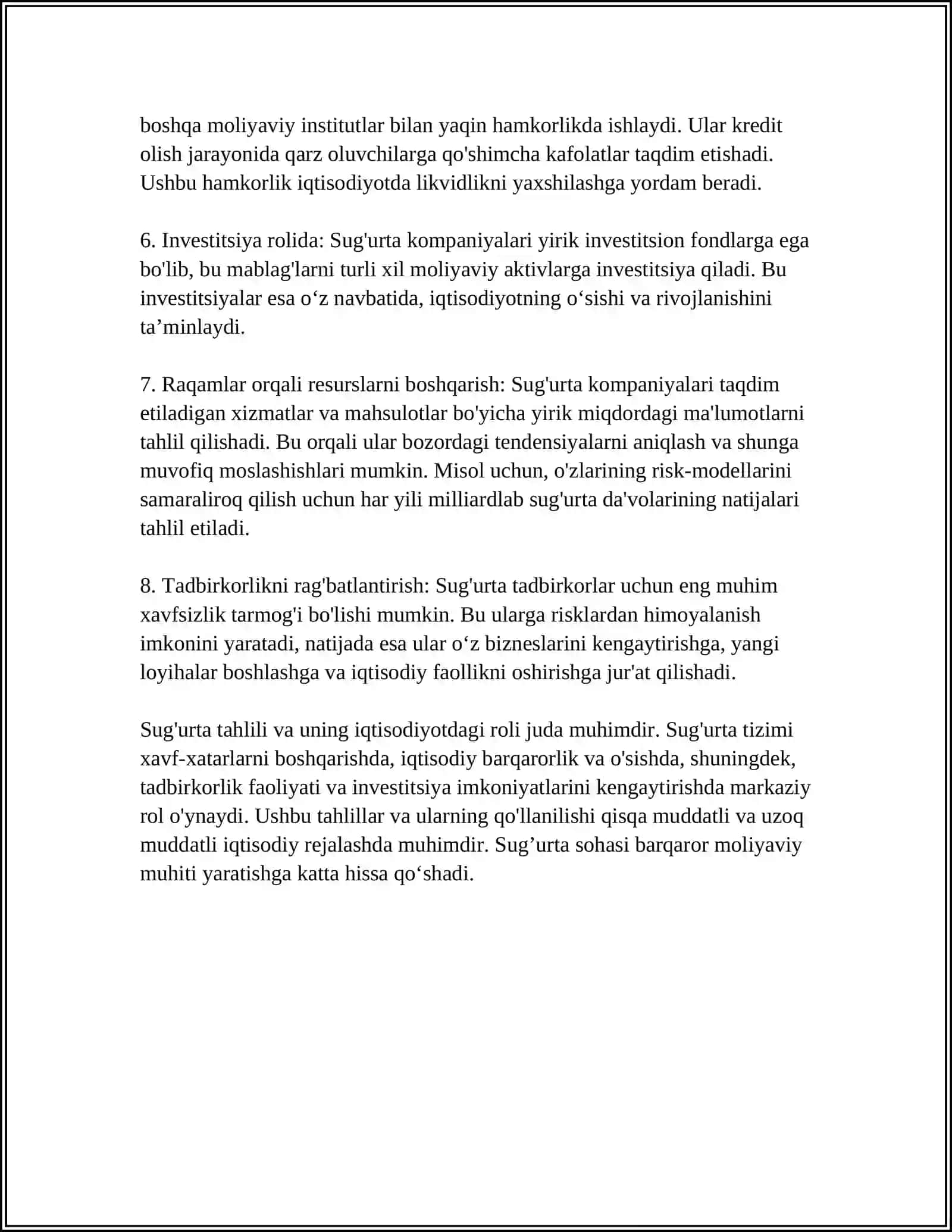 SUG‘URTA TASHKILOTINING IQTISODIYOTI VA UNING MOLIYAVIY BARQARORLIGI 4