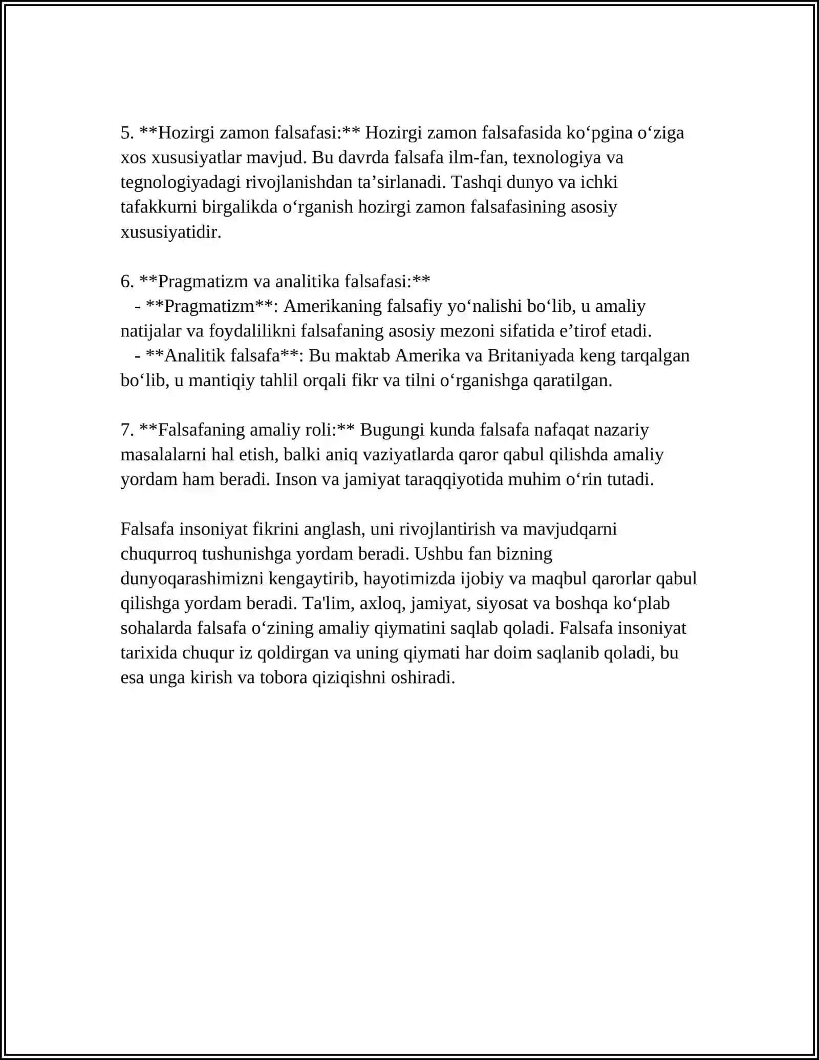 FALSAFANING MOHIYATIGA OID SHARQ VA G‘ARB MUTAFAKKIRLARI TA’RIFLARINI TASNIFLASH VA ULARGA BO‘YICHA PREZENTATSIYA TAYYORLASH 4