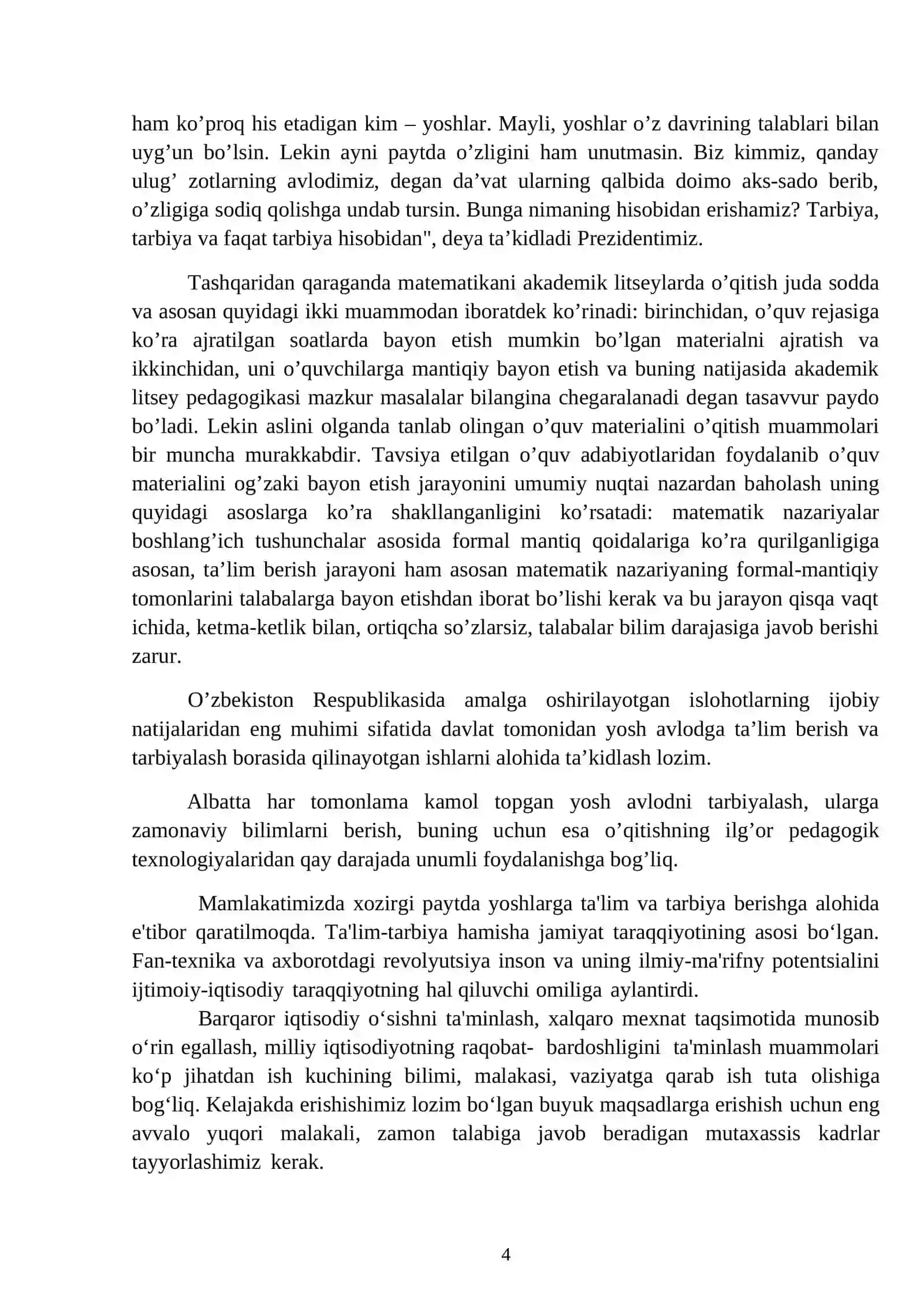 Umum ta’lim maktablarida o’rganiladigan asosiy funksiyalar va ularning xossalari 4