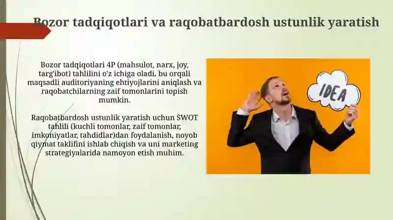 Biznes-gʻoyalar va innovatsion biznes 4