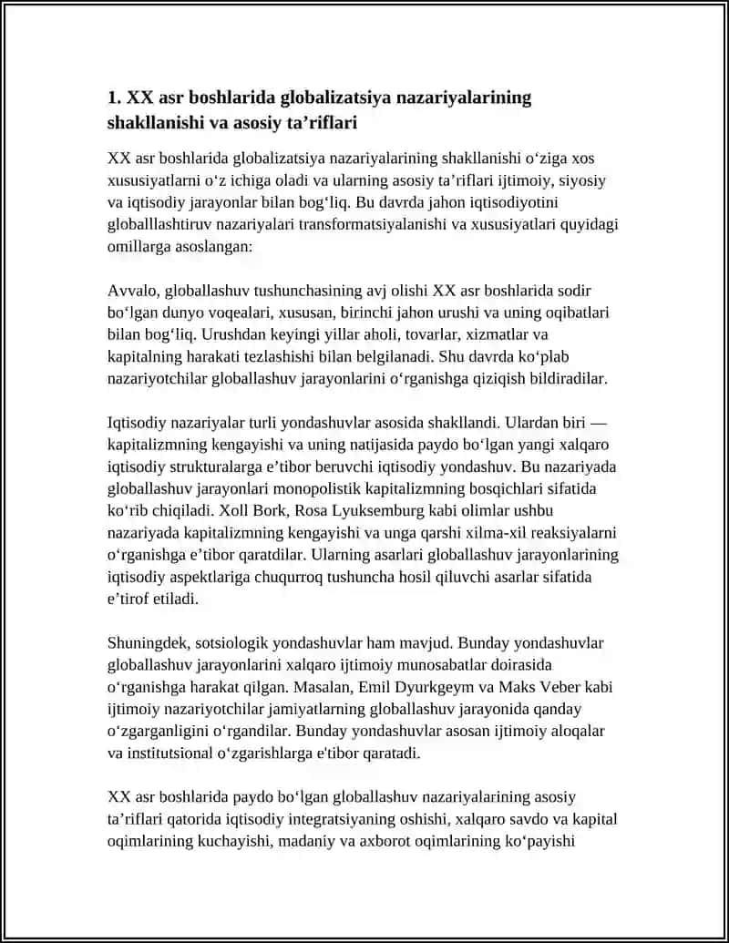 XX ARS BOSHLARIDA JAHON IQTISODIYOTINI GLOBALLASHTIRUV NAZARIYALARINI TRANSFORMATSIYALASHUVI VA XUSUSIYATLARI 4