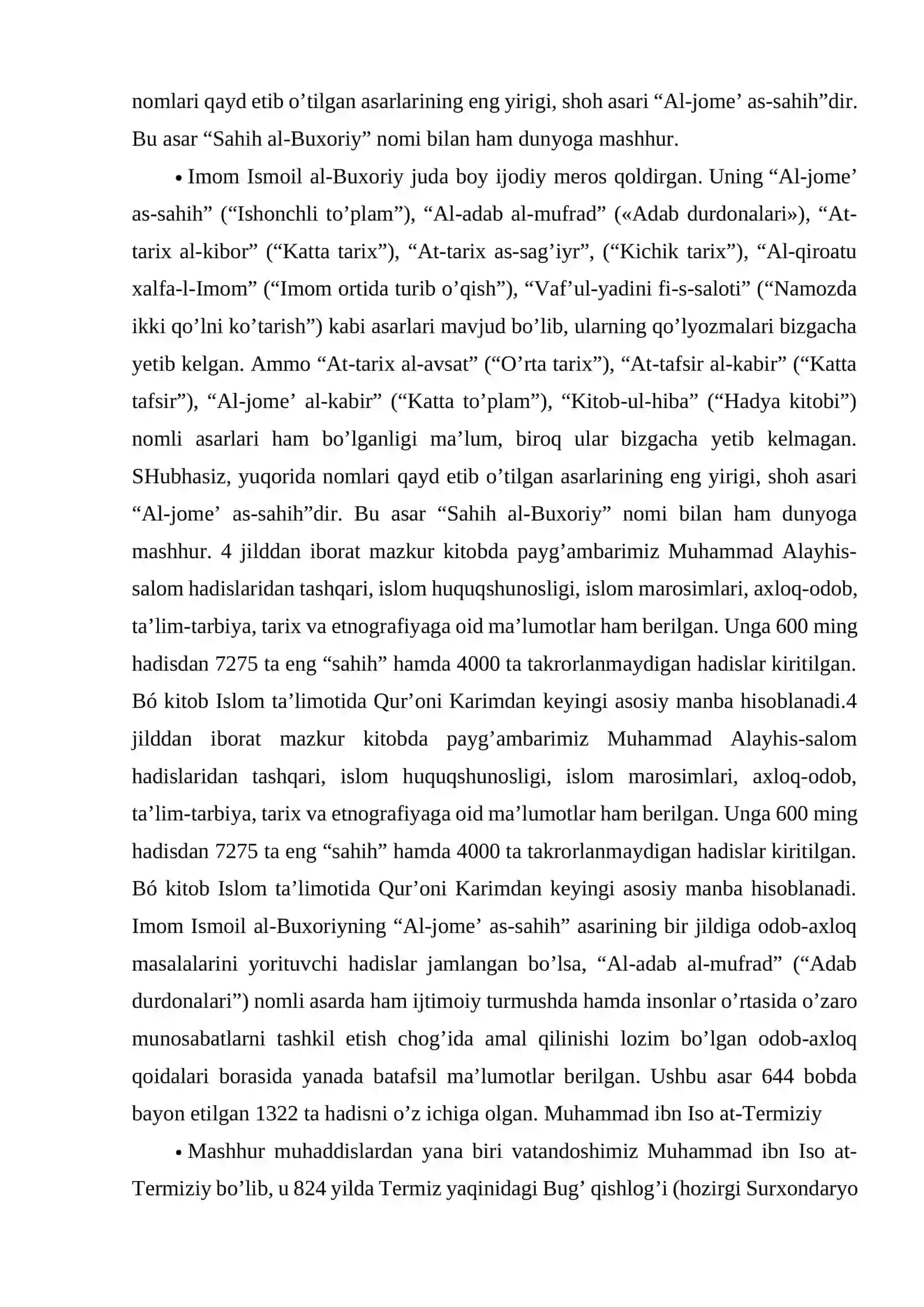 Imom al-Buxoriyning pedagogik g’oyalari 4