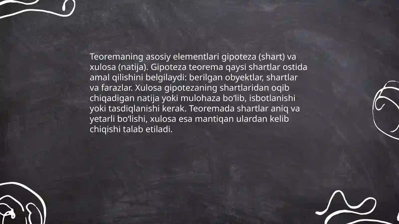 Teoremaning tuzilishi va turlari 4