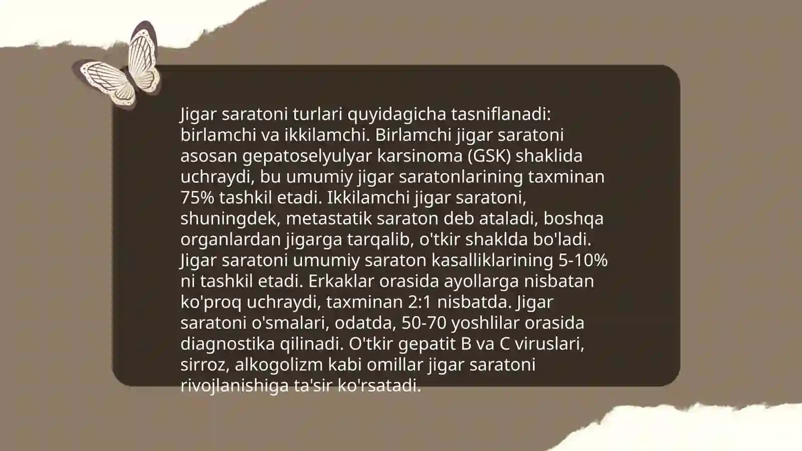 Gepatobiliar joylashuvi o'smasi.Jigar saratoni 4