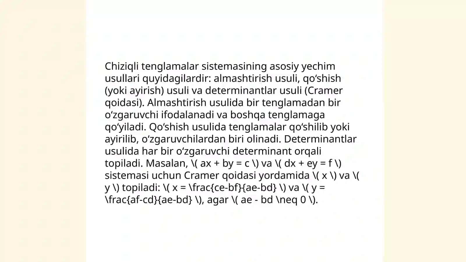 Chiziqli tenglamalar sistemasi 4