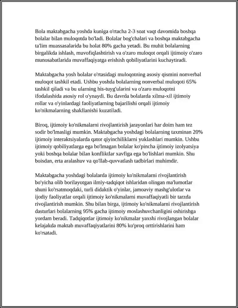 MAKTABGACHA YOSHDAGI BOLALARDA IJTIMOIY TAJRIBANI SHAKLLANTIRISH 4